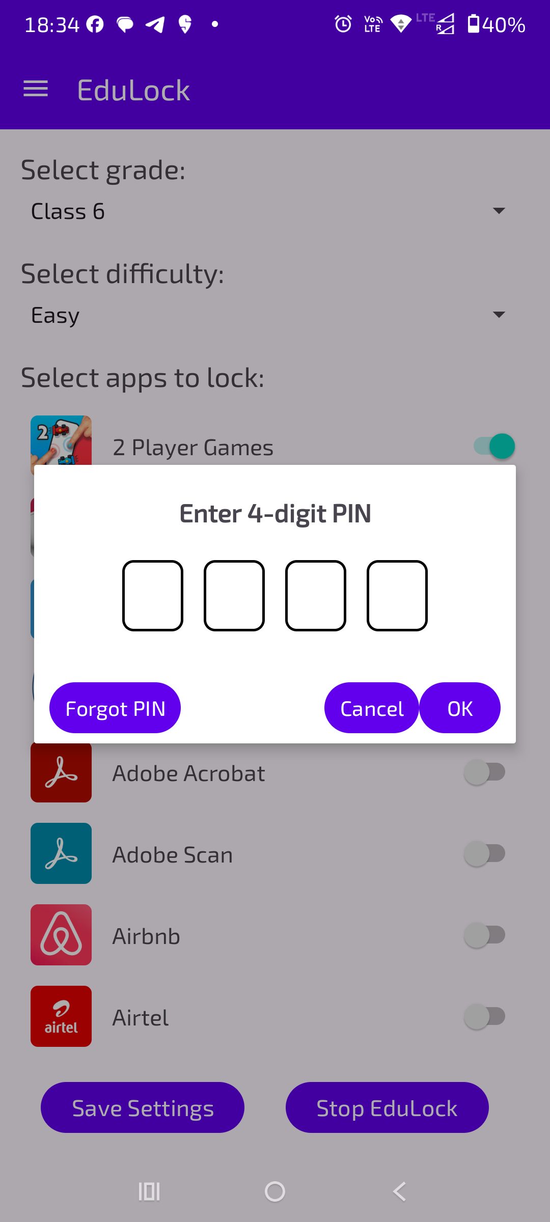 EduLock app screenshot